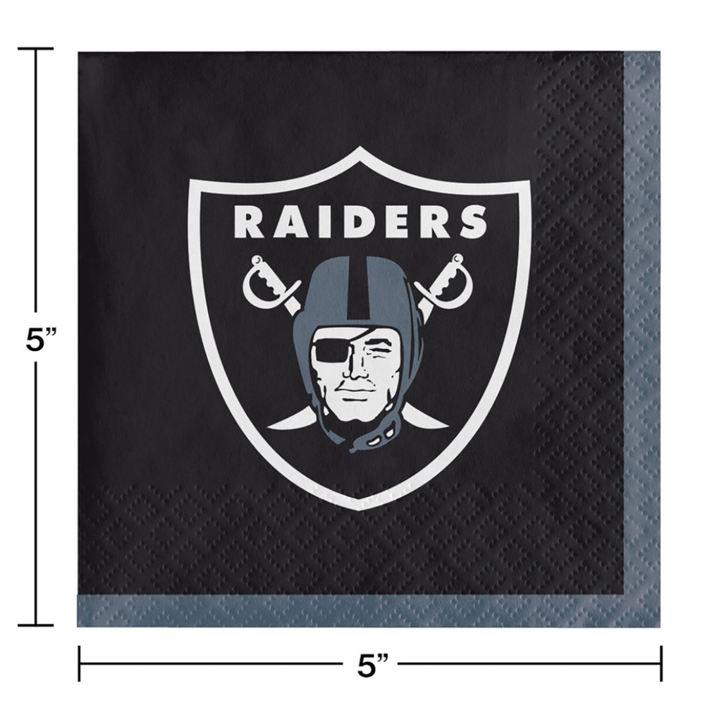 NWT Las Vegas Raiders Beverage Napkins | 5" X 5" | 48 Napkins | 2-ply